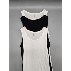 Alphalete Men's Black & White Ribbed Tank Tops Lot Of 3 Mens Large‎
